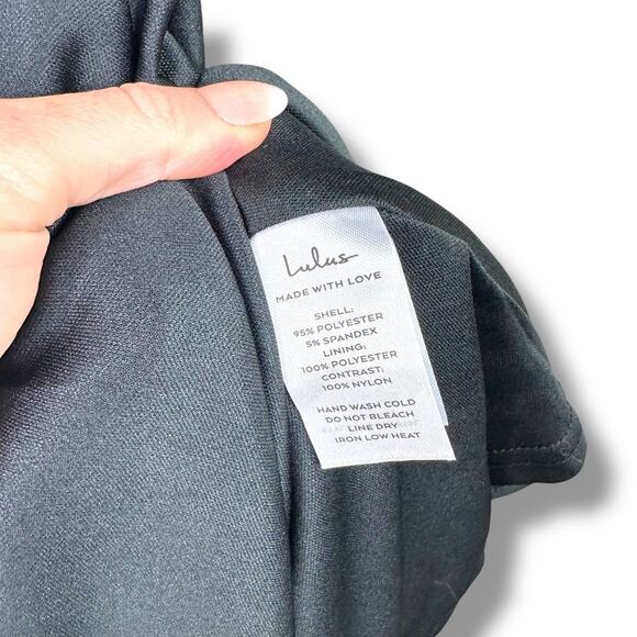 Lulus NWT Red Carpet Energy Black Tulle Long Sleeve Mermaid Maxi Dress Small - Picture 11 of 11